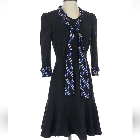 Marant Black Dress With Scarf Detail Size Small‎